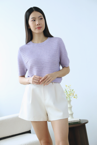 Maison Textured Knit Blouse Periwinkle (Backorder)
