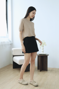 Maison Textured Knit Blouse Sand (Backorder)