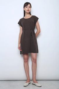 Marbella Scoop Knit Dress Chestnut Brown