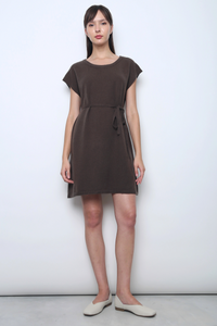 Marbella Scoop Knit Dress Chestnut Brown