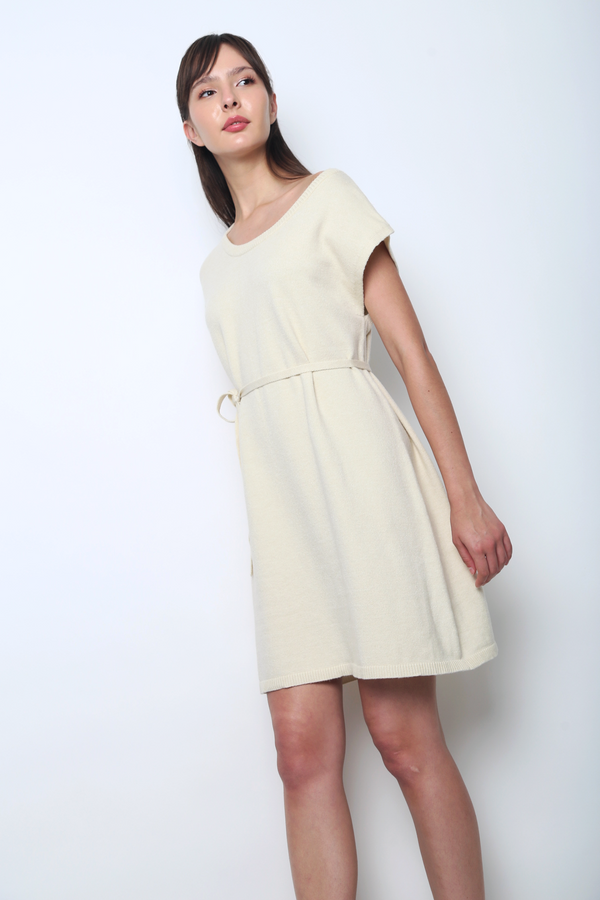 Marbella Scoop Knit Dress Cream