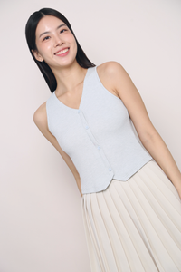 Marlow Ribbed Knit Vest Top Seafoam