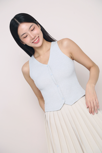 Marlow Ribbed Knit Vest Top Seafoam