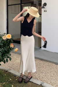 Marlow Ribbed Knit Vest Top Midnight Navy