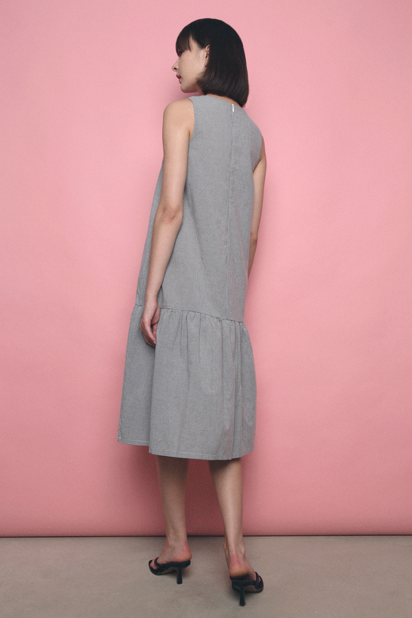 Melia Peplum Midi Dress Black