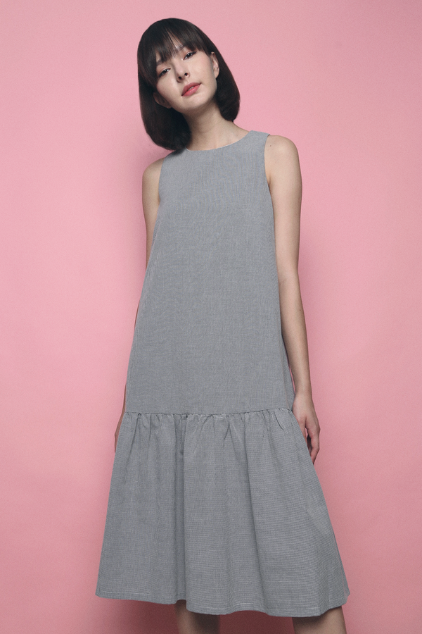 Melia Peplum Midi Dress Black