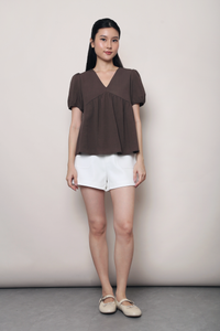 Modern Babydoll Blouse Brown (Restock II)
