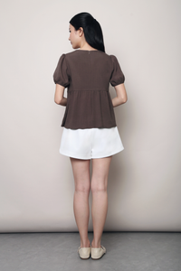 Modern Babydoll Blouse Brown (Restock II)