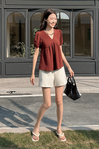 Modern Babydoll Blouse Wine