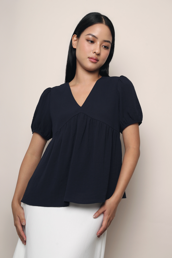 Modern Babydoll Blouse Navy (Restock II)