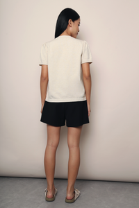 Montclair Pearl Drop Knit Blouse Cream