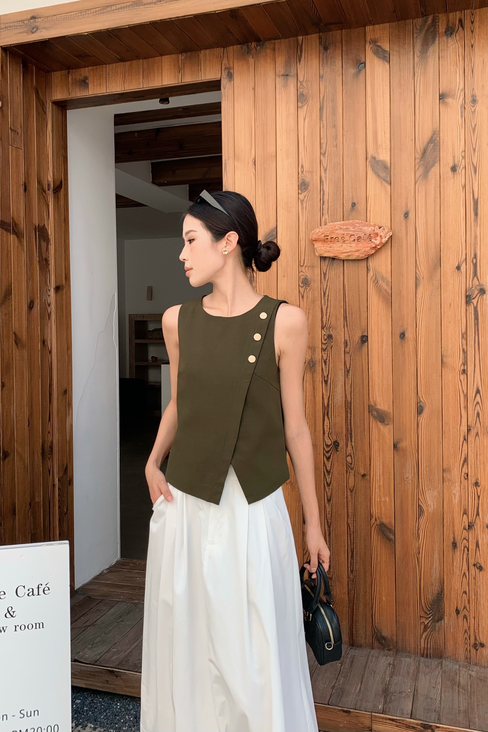 Montrose Button Top Khaki (Backorder)