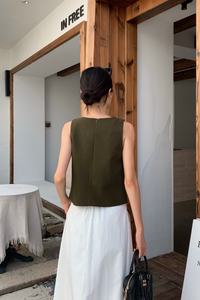 Montrose Button Top Khaki (Restock)