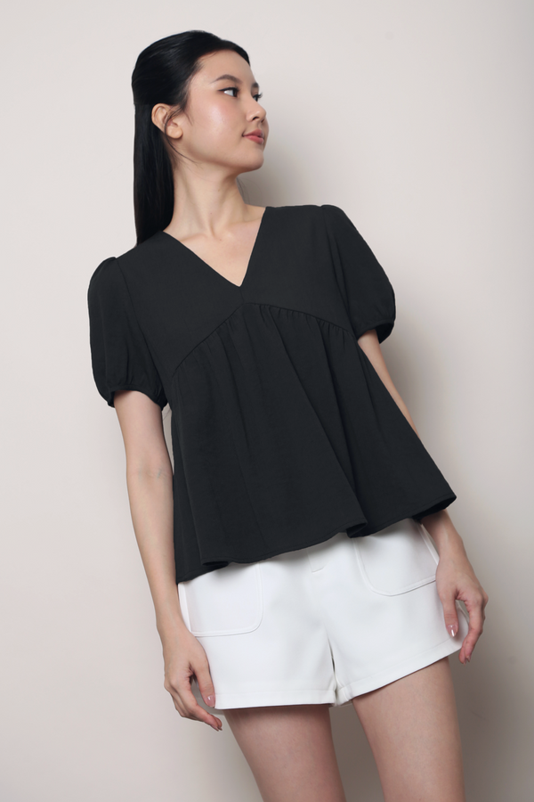 Modern Babydoll Blouse Black (Restock II)