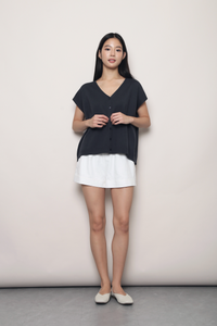 Morning Mist Button Down Knit Navy (Backorder II)