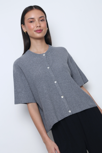 Muse Short Sleeved Knitwear Grey (Restock)