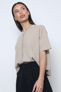 Muse Short Sleeved Knitwear Taupe (Backorder II)