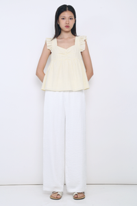 Naomi Picnic Gingham Blouse Vanilla Yellow