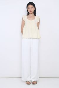 Naomi Picnic Gingham Blouse Vanilla Yellow