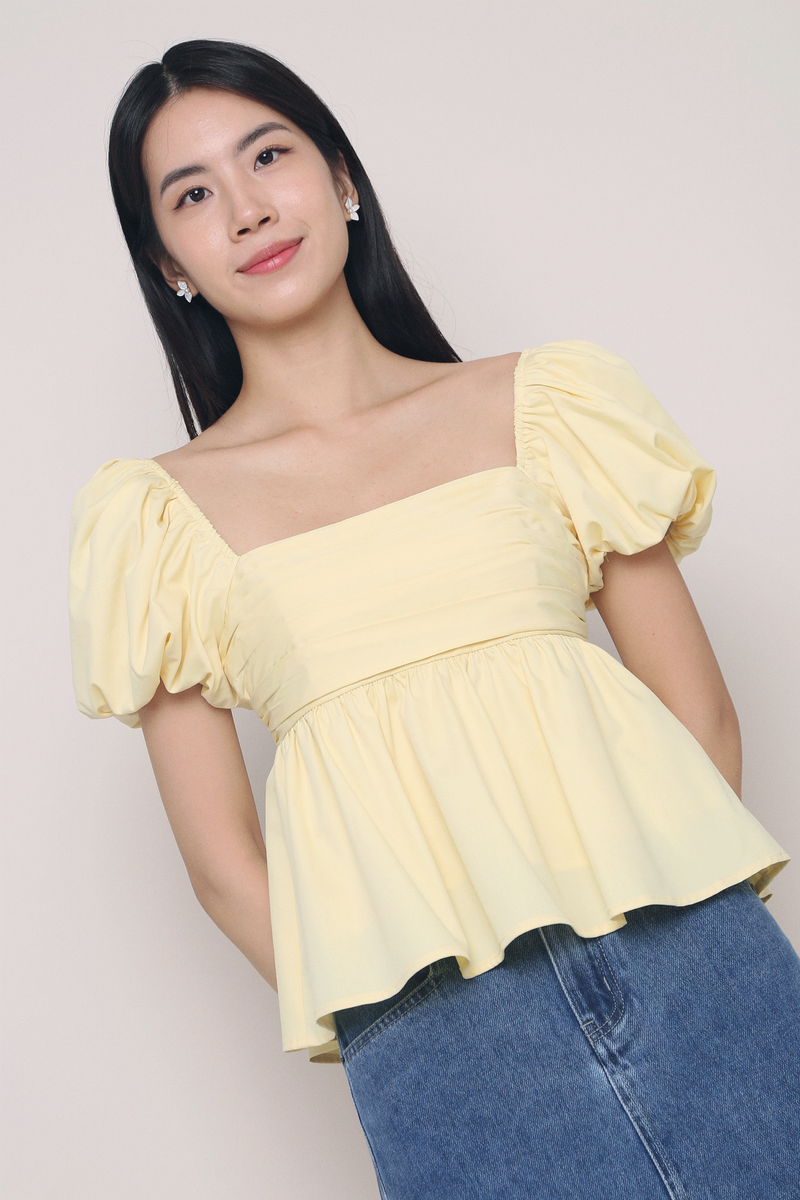 Nate Pleated Babydoll Blouse Sunshine