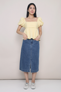 Nate Pleated Babydoll Blouse Sunshine