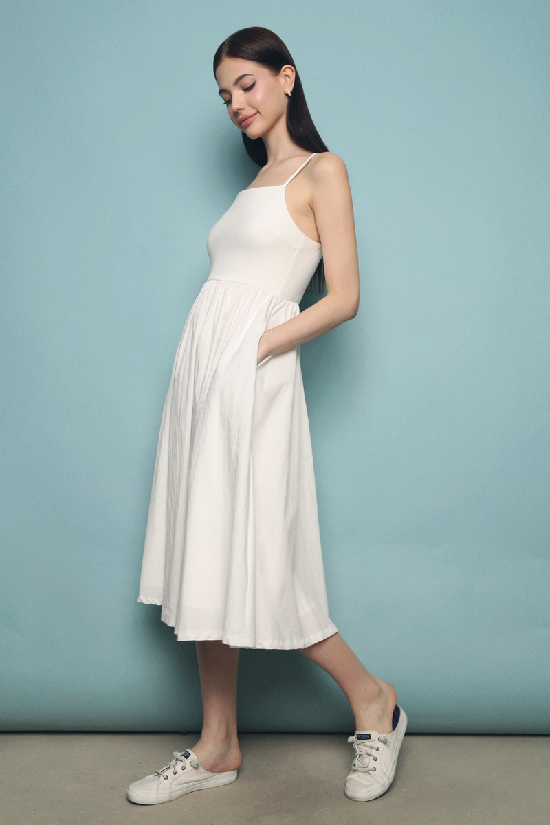 Nessa Strappy Midi Dress White