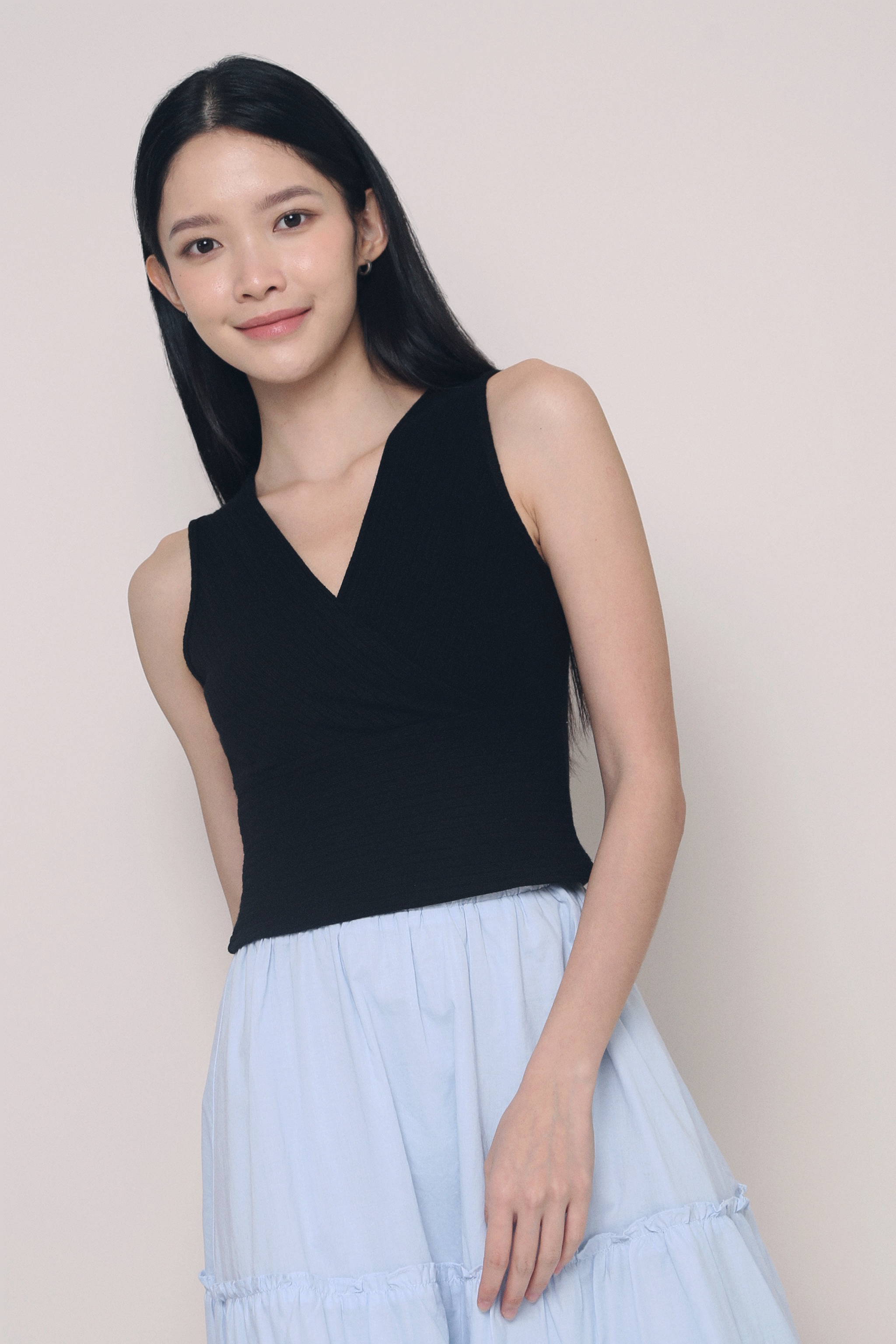 Novette Peplum Blouse Black