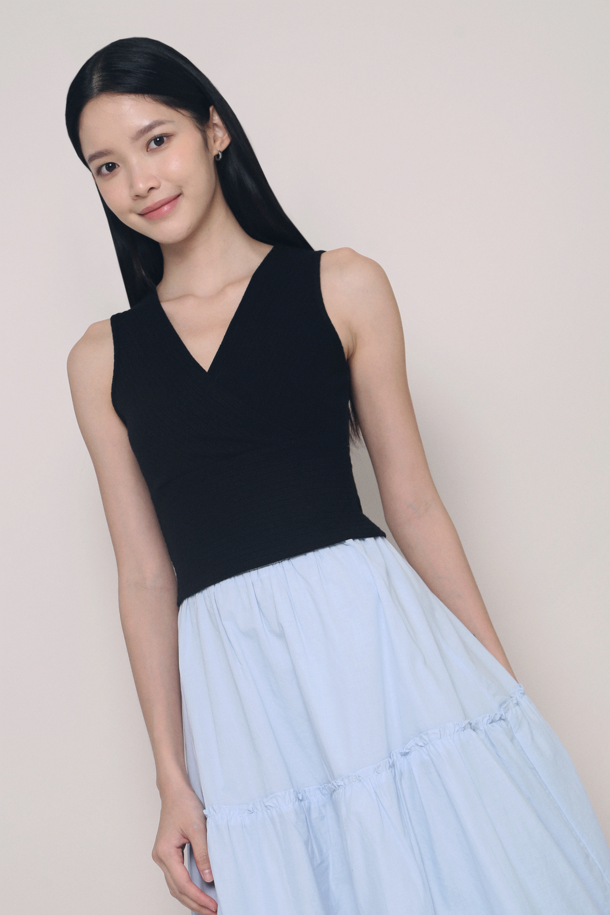 Novette Peplum Blouse Black