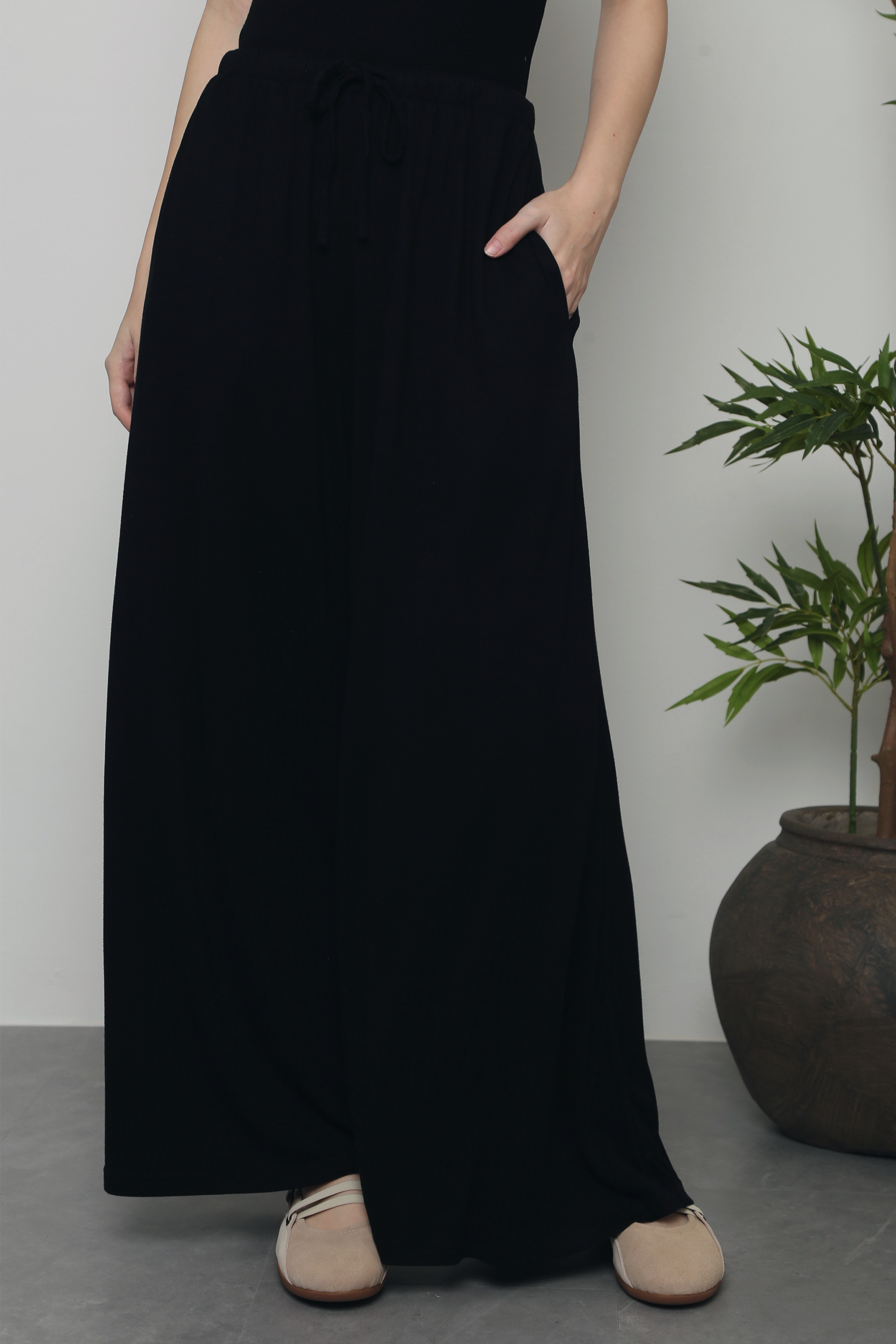 (Petite) Cloverfield Palazzo Pants Black