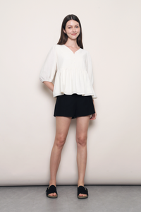 Palm Springs Babydoll Blouse Cream