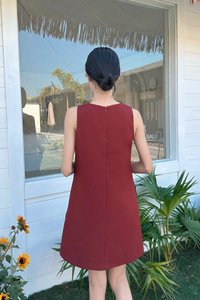 Pearlie Shift Dress Wine