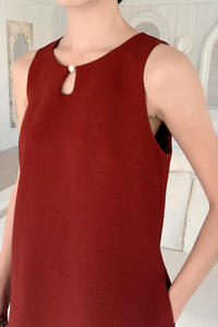 Pearlie Shift Dress Wine