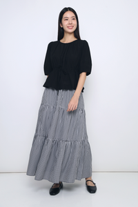 Natalina Tie Waist Blouse Black