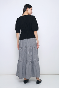 Natalina Tie Waist Blouse Black