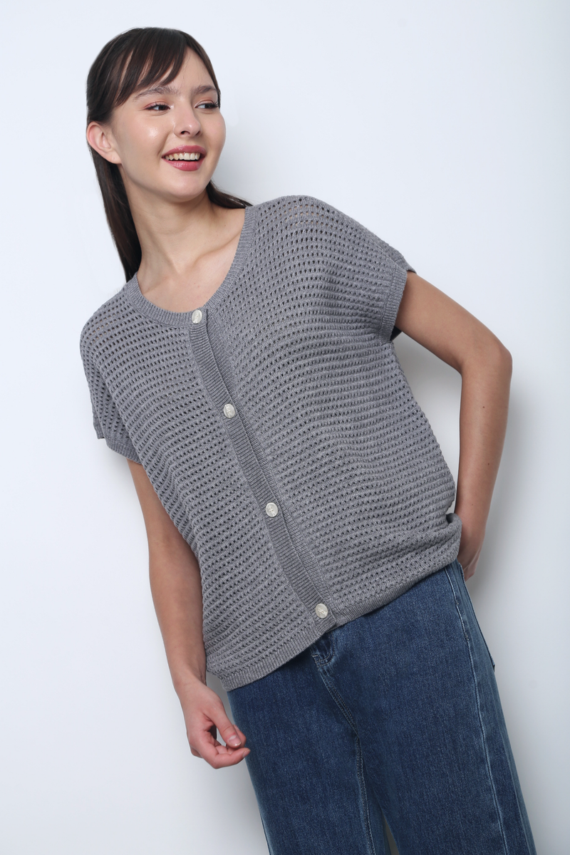 Penny Lane Eyelet Knit Wear Grey (Backorder)
