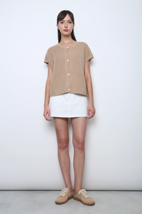 Penny Lane Eyelet Knit Wear Milk Tea (Backorder)