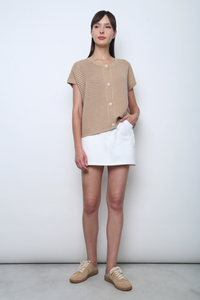 Penny Lane Eyelet Knit Wear Milk Tea (Backorder)