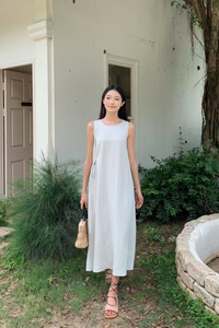 Plainfolk Tie Waist Maxi Dress Oat