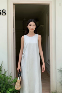 Plainfolk Tie Waist Maxi Dress Oat