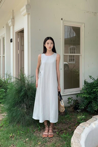Plainfolk Tie Waist Maxi Dress Oat