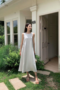 Plainfolk Tie Waist Maxi Dress Oat