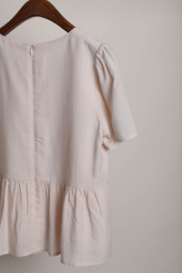 Poetry Pintuck Babydoll Blouse Powder Pink (Backorder)