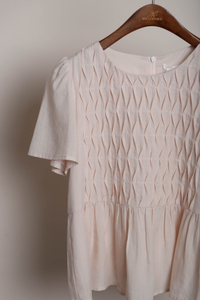 Poetry Pintuck Babydoll Blouse Powder Pink (Backorder)