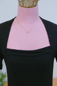 Poise Trapeze Neck Tee Black