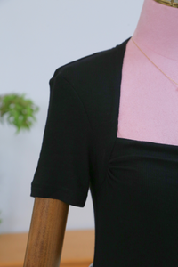 Poise Trapeze Neck Tee Black