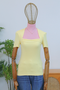 Poise Trapeze Neck Tee Vanilla Yellow