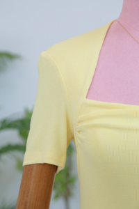 Poise Trapeze Neck Tee Vanilla Yellow