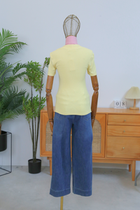 Poise Trapeze Neck Tee Vanilla Yellow