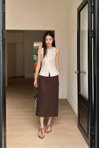 Polished Shell Vest Top Ivory