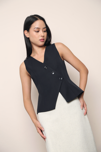 Posh Wrap Vest Top Navy